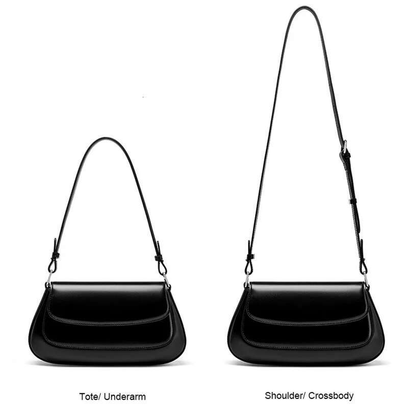 2024 Handbags Genuine Leather Women Saddle Bags High Quality Single Shoulder Female Versatile Crossbody Bag Black