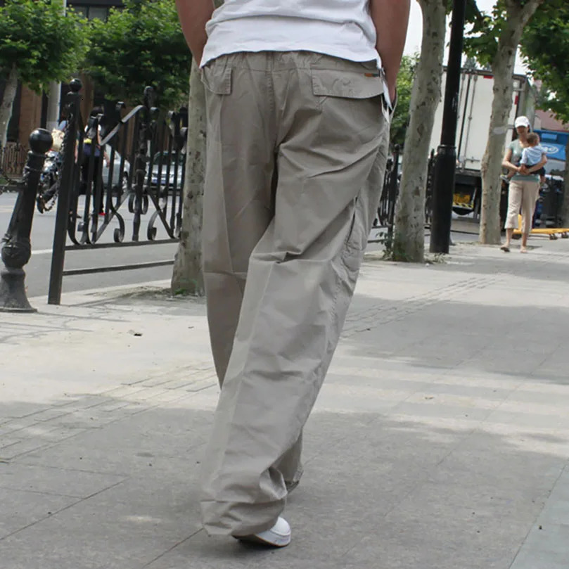 Men Plus Large Size Cargo Pants Cotton Straight Oversize Tracksuit Wide Leg Tactical Baggy Trousers Spring Summer 5XL 6XL Z1 250320