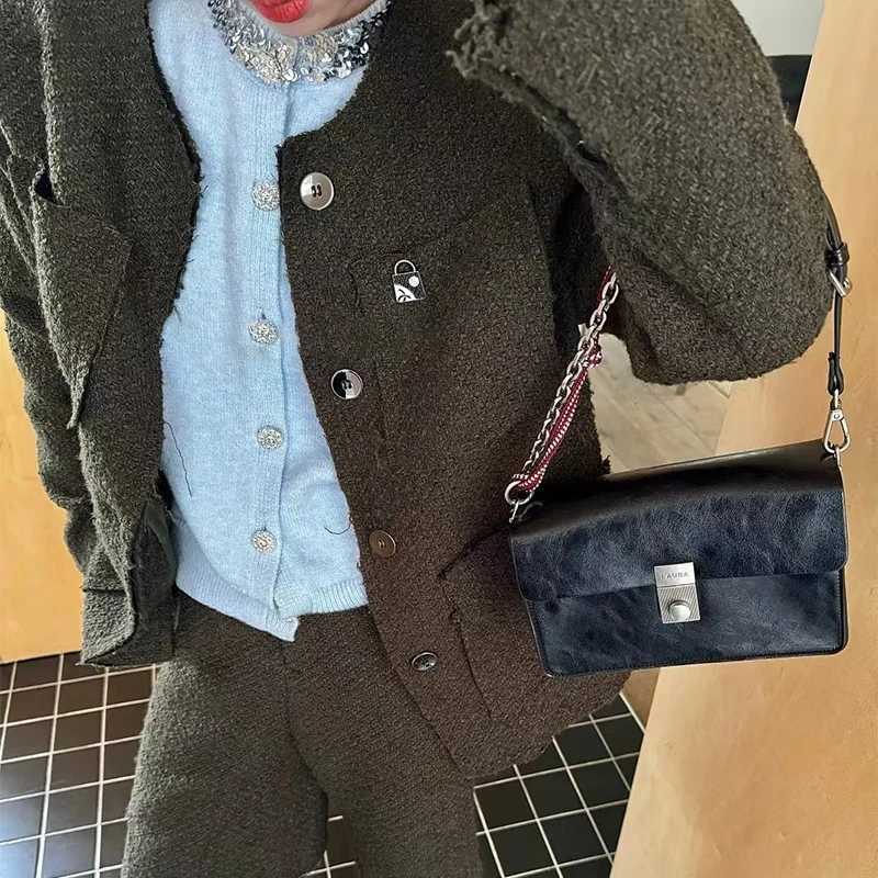 Newly designed womens cross shaped bag fashionable rope shoulder strap womens shoulder bag Y250320