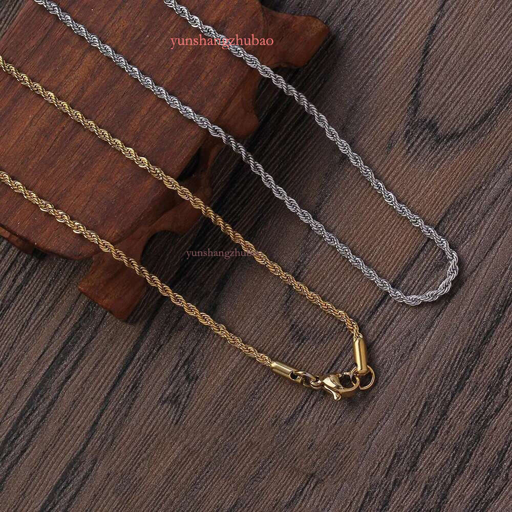 designer jewelry women gold necklace High Quality Gold Plated chain Stainless Steel Necklace For Women Men Golden rope chains gift 2-5mm