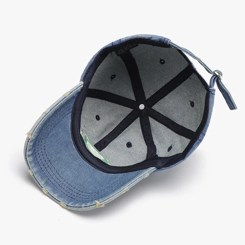 Wear resistant hole wash pad retro soft top hip-hop fashion skateboard Distressed mens baseball cap outdoor Sunshade womens Peaked cap 250320