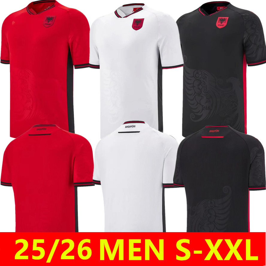 25/26 Albania soccer jerseys National Team Kristjan Asllani Marash 2025 2026 Home Away Third Kumbulla Myrto Uzuni Nedim Bajrami new sport Men Football shirt