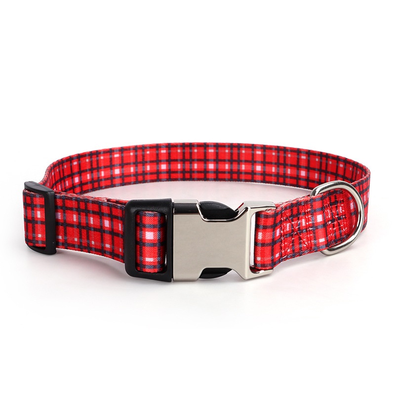 High Quality Thermal Printing Pet Leash Accessory Reinforced Dog Collar with Secure Half Metal Fastener