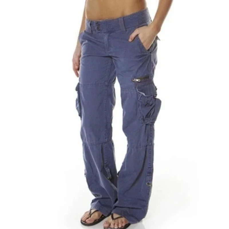Womens cargo trousers Straight Leg Pants with Multiple Pockets and Casual Loose Fitting Spring and Autumn Workwear Pants 250320