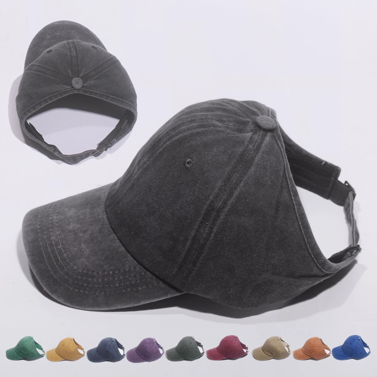 Ponytail Baseball Cap for Women Spring Summer Sun Hat Running Hat Messy High Bun Womens Caps Female 250320