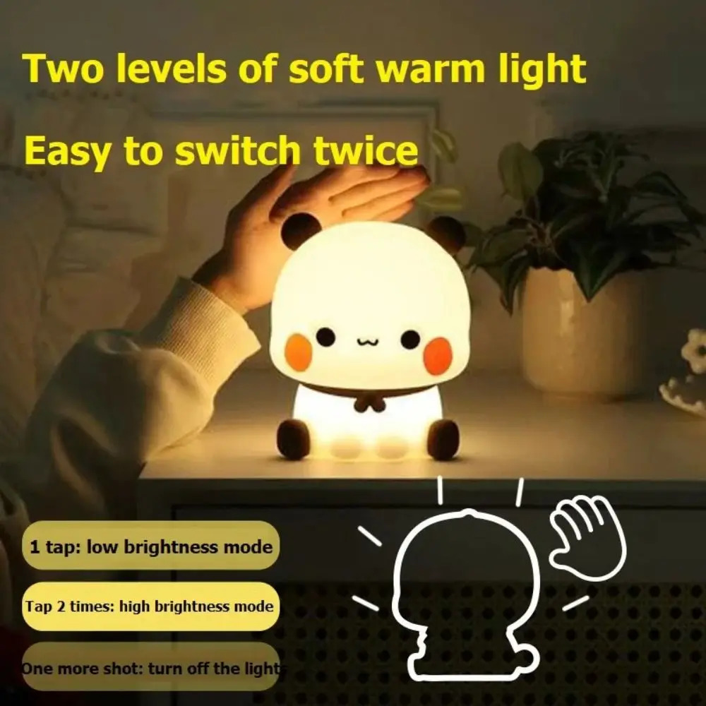 Room Decor USB Rechargeable Bubu Dudu Led Night Dimming Cartoon Bedside Night Light Soft LED Sleep Night Lamp Baby Kid 250320