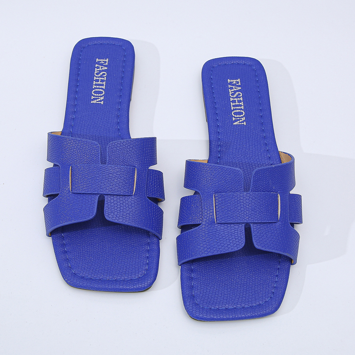 2025 Summer New Square Head H-shaped Cool Slippers For Women's Outerwear Summer New Soft Bottom Casual Versatile Fashion One Piece Drag