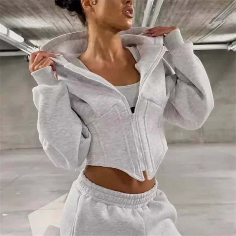 Y2k Leopard Print Hoodies Women Vintage Streetwear Irregular Slim Sexy Cheetah Print Zipper Hooded Sweatshirt 250320