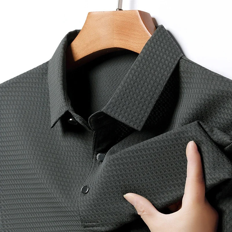 2024 Pineapple Grid Business Casual Polo Shirt Summer Fashion Short Sleeve Comfortable Breathable Top 250320