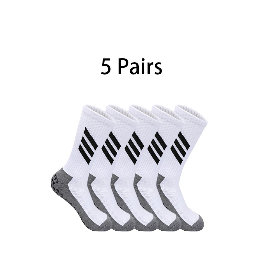 5 Pairs Football Socks Grip Anti Slip Soccer Socks Sports Men Women Baseball Rugby Socks Womens Yoga Socks Cycling Socks 250321