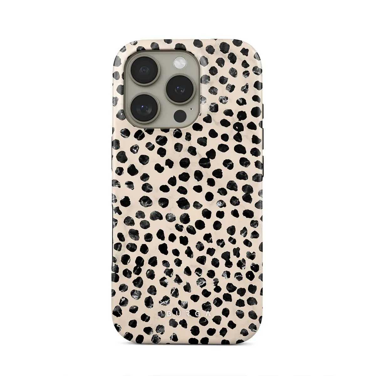 Fashion Art Polka Dot Leopard Print Phone Case for IPhone16 15 14 13 12 11 Pro Max Plus Luxury Magnetic Double-layer Cover BURGA Z250321