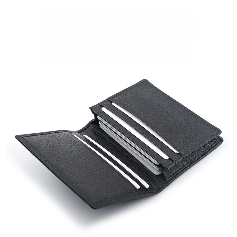 2025S Trend Designer Men S Genuine Leather Lychee Pattern Top Layer Cowhide Business Card Holder ID Slot