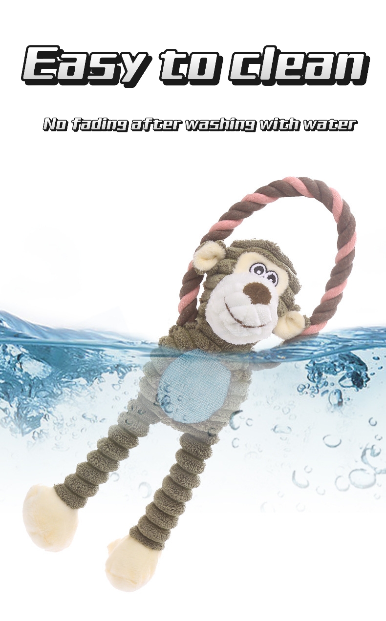 Pet toys with sound, plush toys, cute monkeys, elephants, bite resistant teeth, accompany pets to play, attract their attention, dog toys, pet supplie