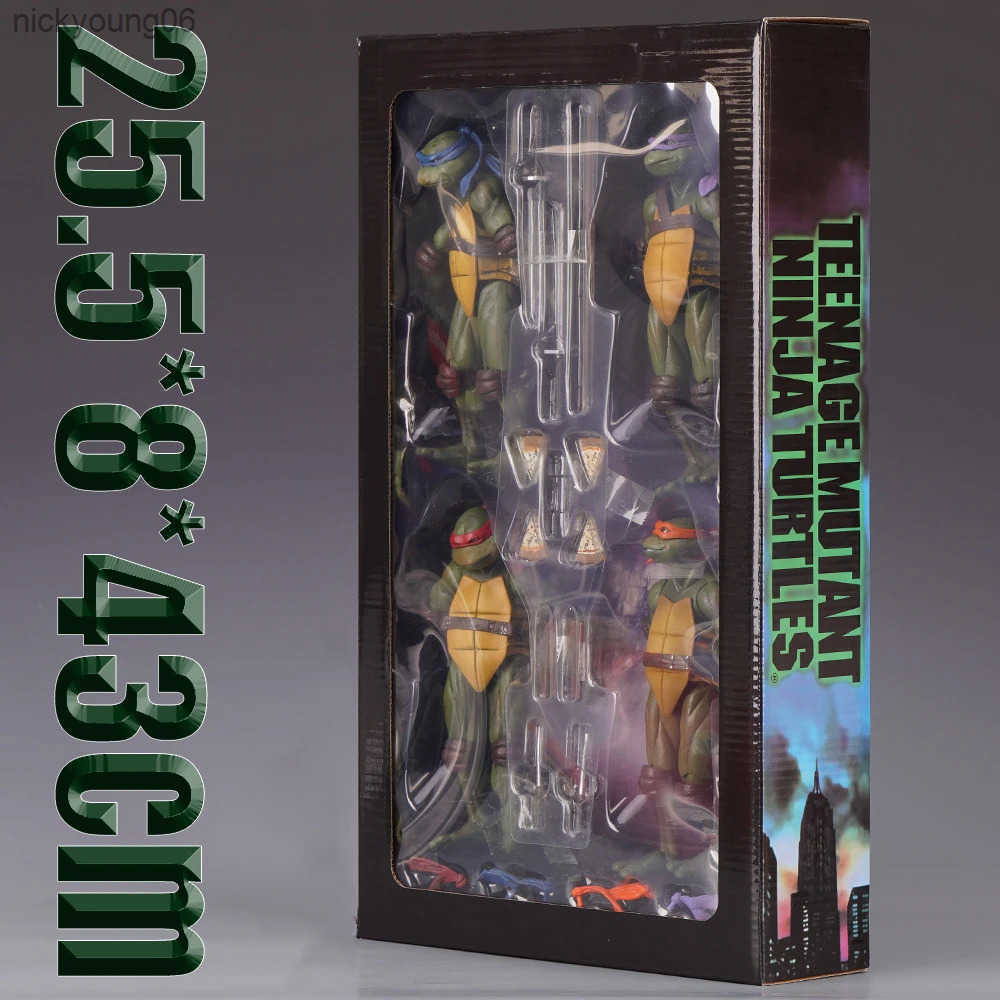 Action Toy Figures 4pcs/ Tmnt 1990 Action Character Movie Toy Doll Model Animated Children6341 Y250328tgeeTGEE