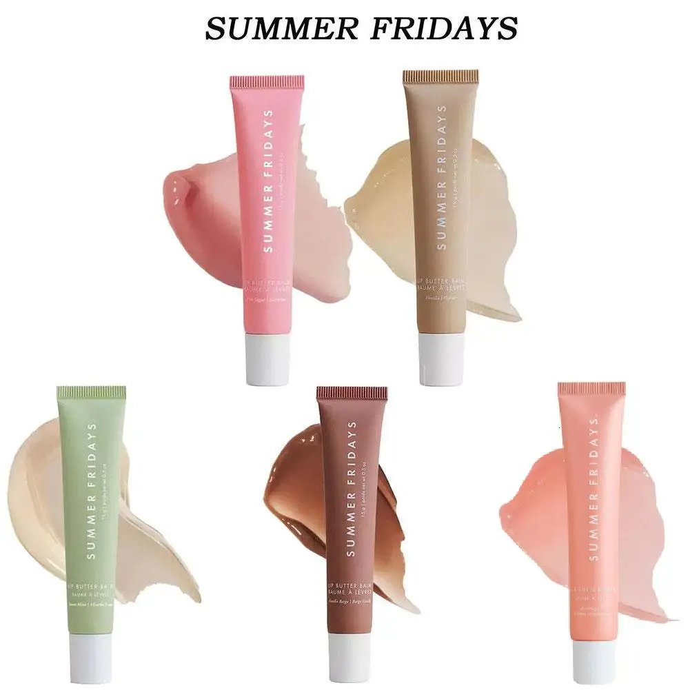Summer Fridays Vanilla Beige Lip Balm Smooth Soft Tube Mirror Lip Gloss Set Moisturizing Transparent Lipstick Lip Makeup Set 250321