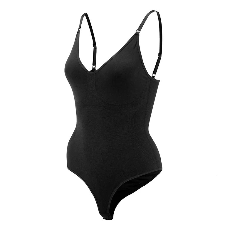 Seamless Shapewear Bodysuit For Women Tummy Control Butt Lifter Body Shaper Invisible Under Dress Slimming Strap Thong Underwear 250321