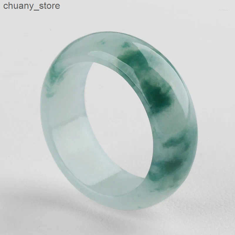 Solitaire Ring Cluster Rings Genuine Grade A Myanmar Jadeite Ice Floating Flower Burma Jade Men Women Healing Gemstone Fine Jewelry Girlfriend Mom Gif