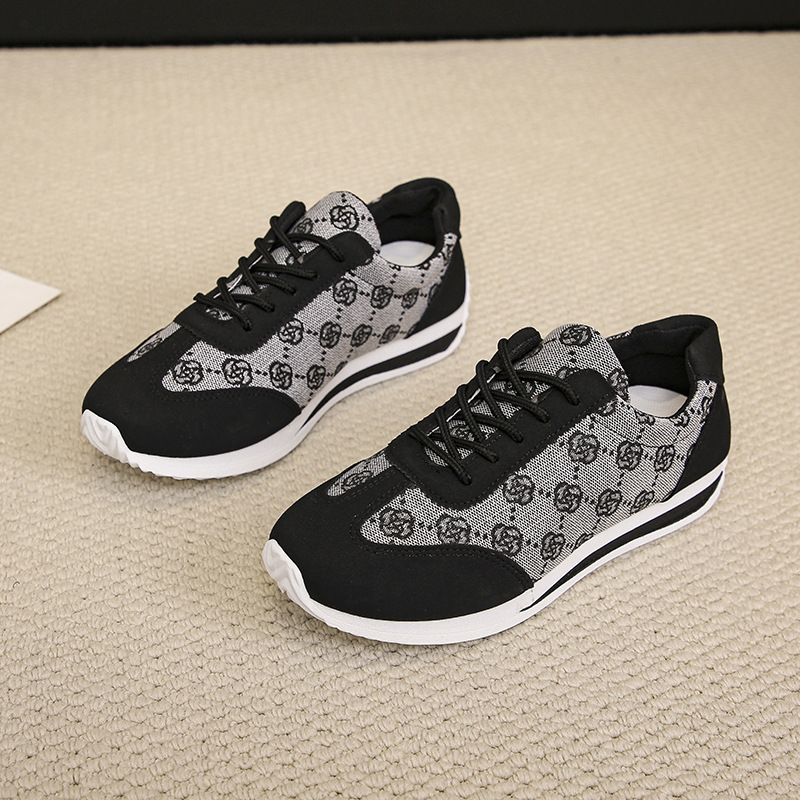 hot free shipping designer Casual Shoes outdoor trainer breathable platform black shoes for woman
