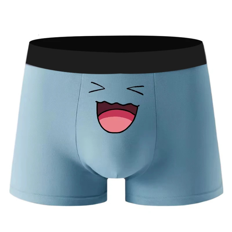 sexy mens underwear boxing shirt cute cartoon anime comfortable elastic shorts fun expression teenage trunk 250320