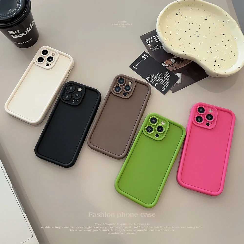 Beige brown black fashionable phone case 15 14 13 11 Pro Max Plus 7 8 SE X XR XS Max ultra-thin protective shock-absorbing coverXJ250321