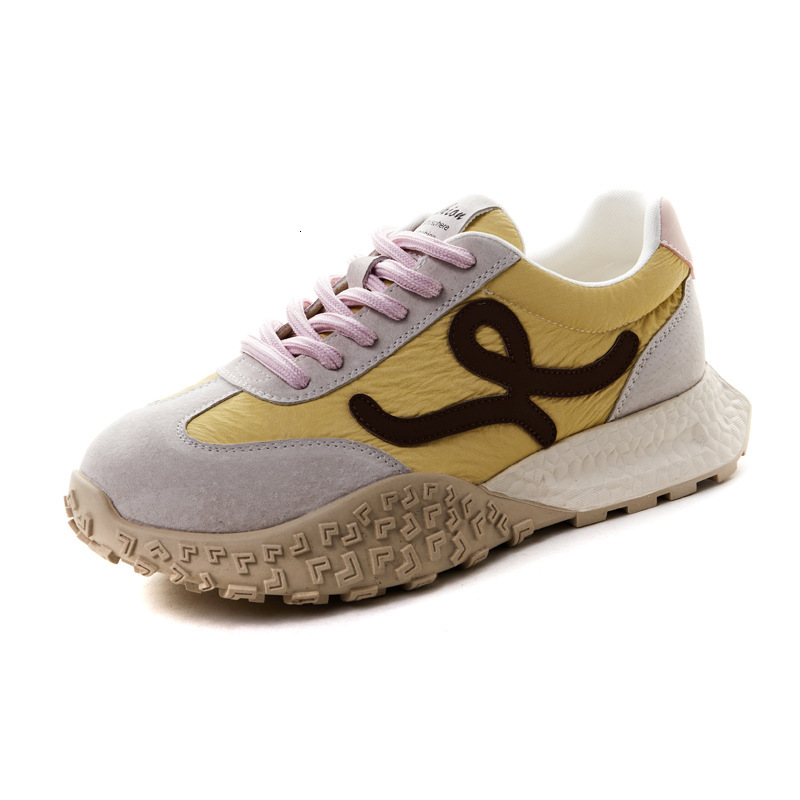 Leisure Trendy De Xun 2025 Spring and Autumn New Thick soled Super Hot White Versatile Women's Shoes