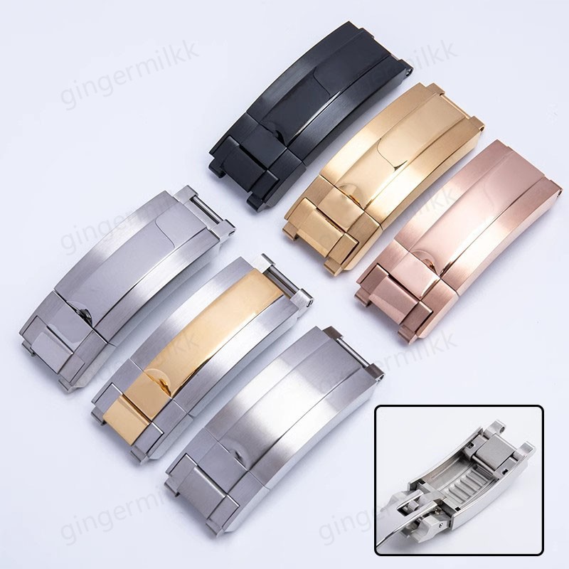 Watch Bands 9*9mm Stainless Steel Brush Polish Band Glide Lock Clasp For Men