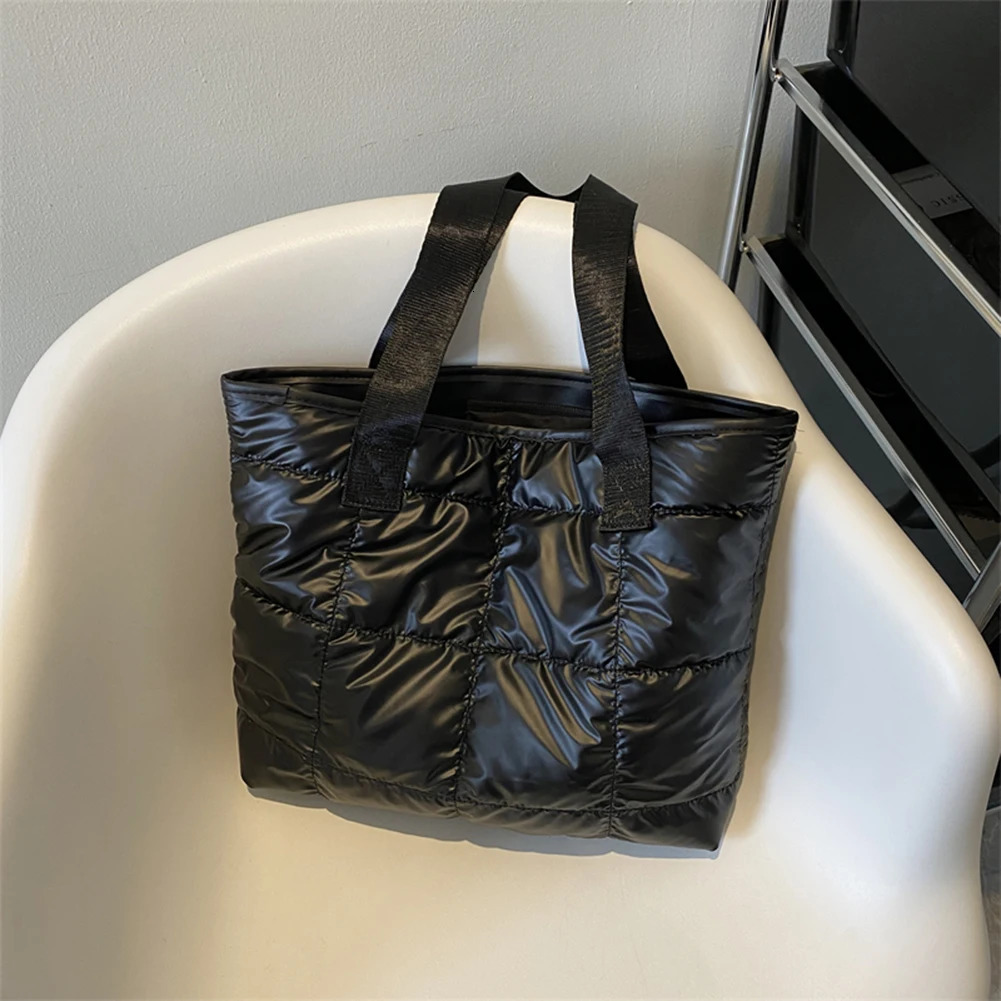 Fashion Ladies Tote Handbags Large Capacity Cotton Padded Shopping Bag Rhombus Portable Handbag Quilted Solid for Leisure Travel 250320