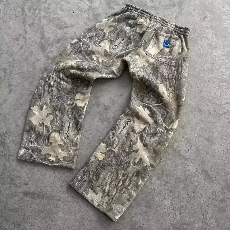 Y2K men pants Harajuku Camouflage Pattern Baggy Casual Sweatpants vintage Hip hop Men Women Fashion Streetwear wide leg trousers 250320