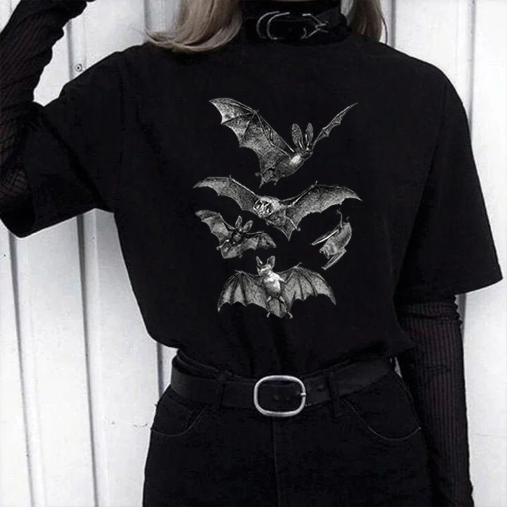 Gothic T Shirt Witchy Clothing Pastel Goth Dark Grunge Tumblr Aesthetic Halloween Bat Vintage Release The Bats Shirt 250320