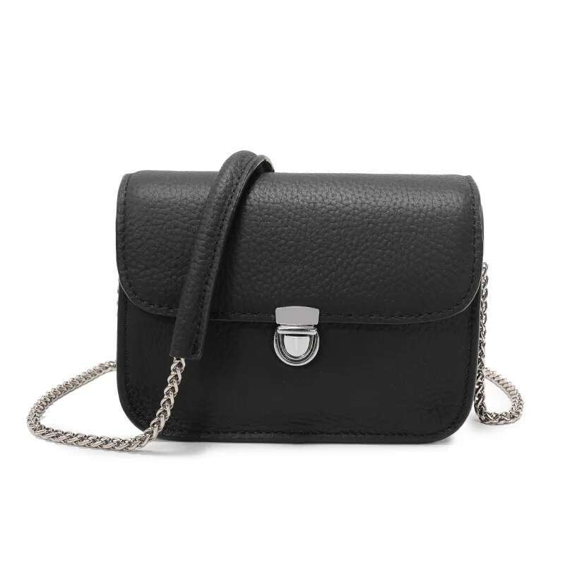2023 Famous Brands Genuine Leather Women Messenger Fashion Chains Female Shoulder Bags Mini Flap Bag Candy Colors