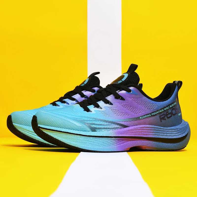 Running shoes mens lightweight outdoor sports flat casual mesh breathable fashion sports shoes large-sized lace mens tennis shoes Y250320