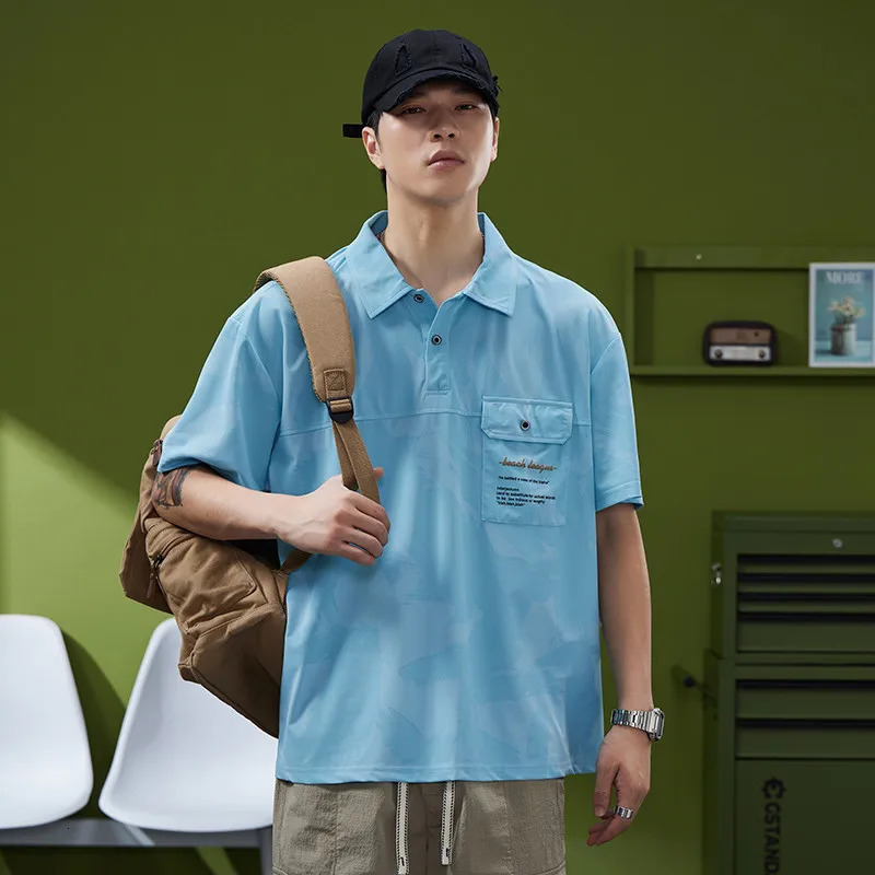 Ice Silk Mens Polo Shirts Turn Down Collar Summer Tshirt Male Short Sleeve Cool Casual Fashion Big Size Plus Large Oversize Top 250320