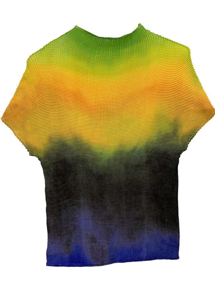 2025 Summer New All-Match T-Shirt For Famale High Quality Thin Style Elastic Fabric Short Sleeve Tops Women Casual Yj780