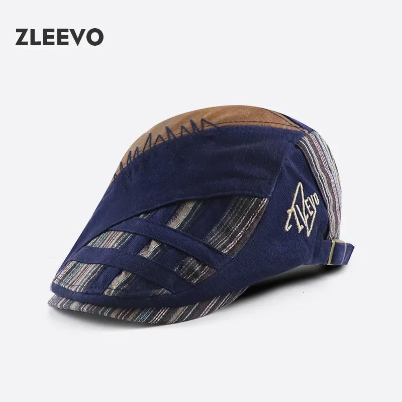 High quality baseball cap mens seasonal fashion classic cotton striped front hat summer retro style mens beret 250320