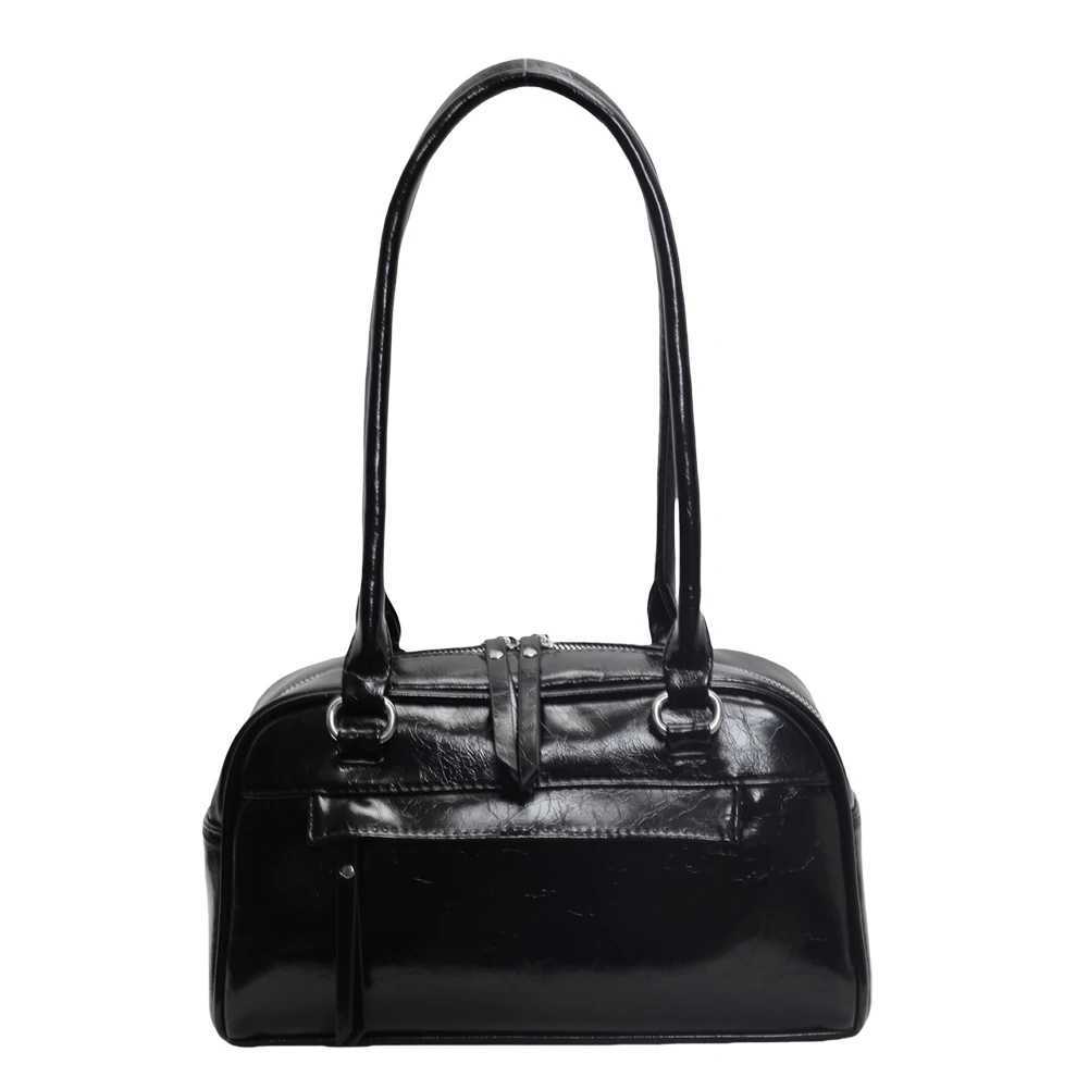 Womens shoulder bag multi pocket inner bag PU leather solid handbag work travel bag Y250320