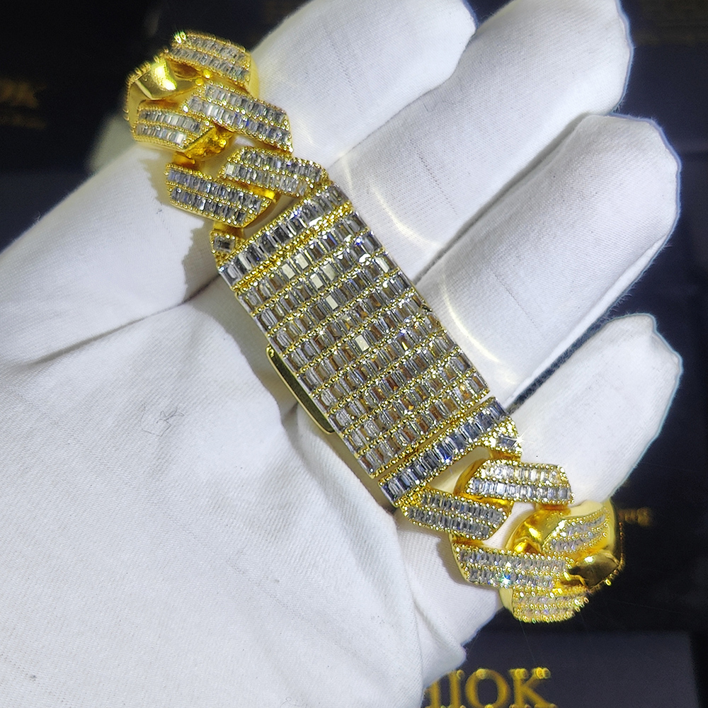 NUOYA 20MM Coarse Chain Brass Cz Iced Out Cuban Link Bracelet For Men Woman Luxury Hip Hop Jewelry Drop Shipping