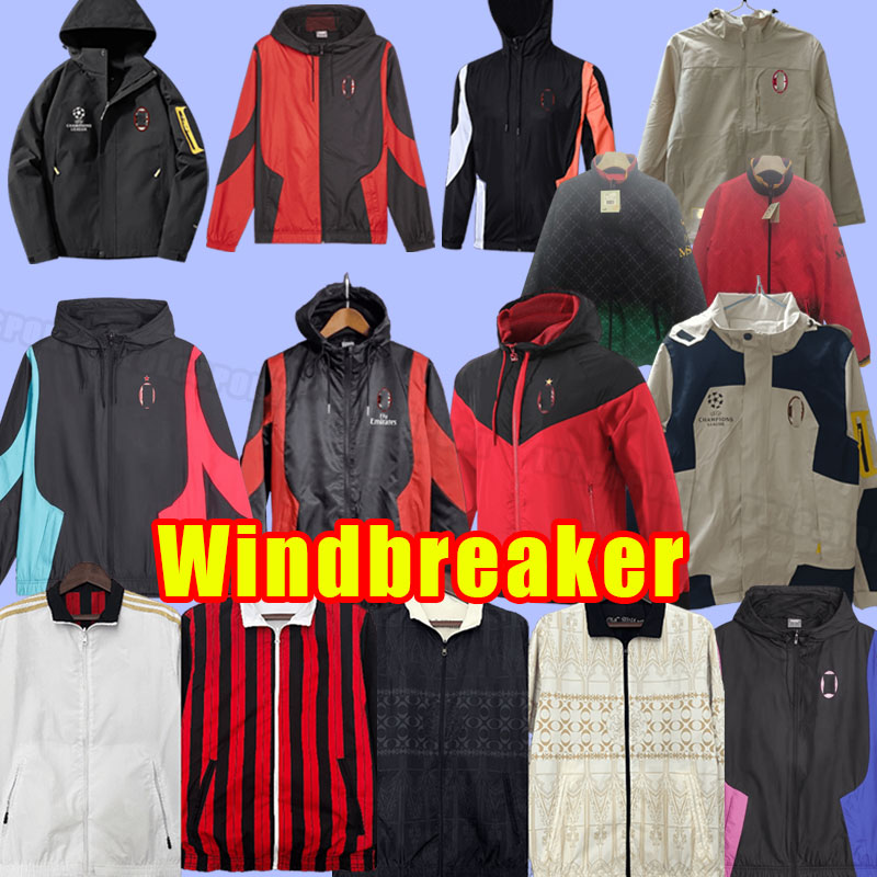 AC Windbreaker 24 25 Soccer Tracksuits ac 2024 TOMORI GIROUD IBRAHIMOVIC DE KETELAERE 2025 TONALI theo brahim long sleeve jacket tracksuit Set coat milan