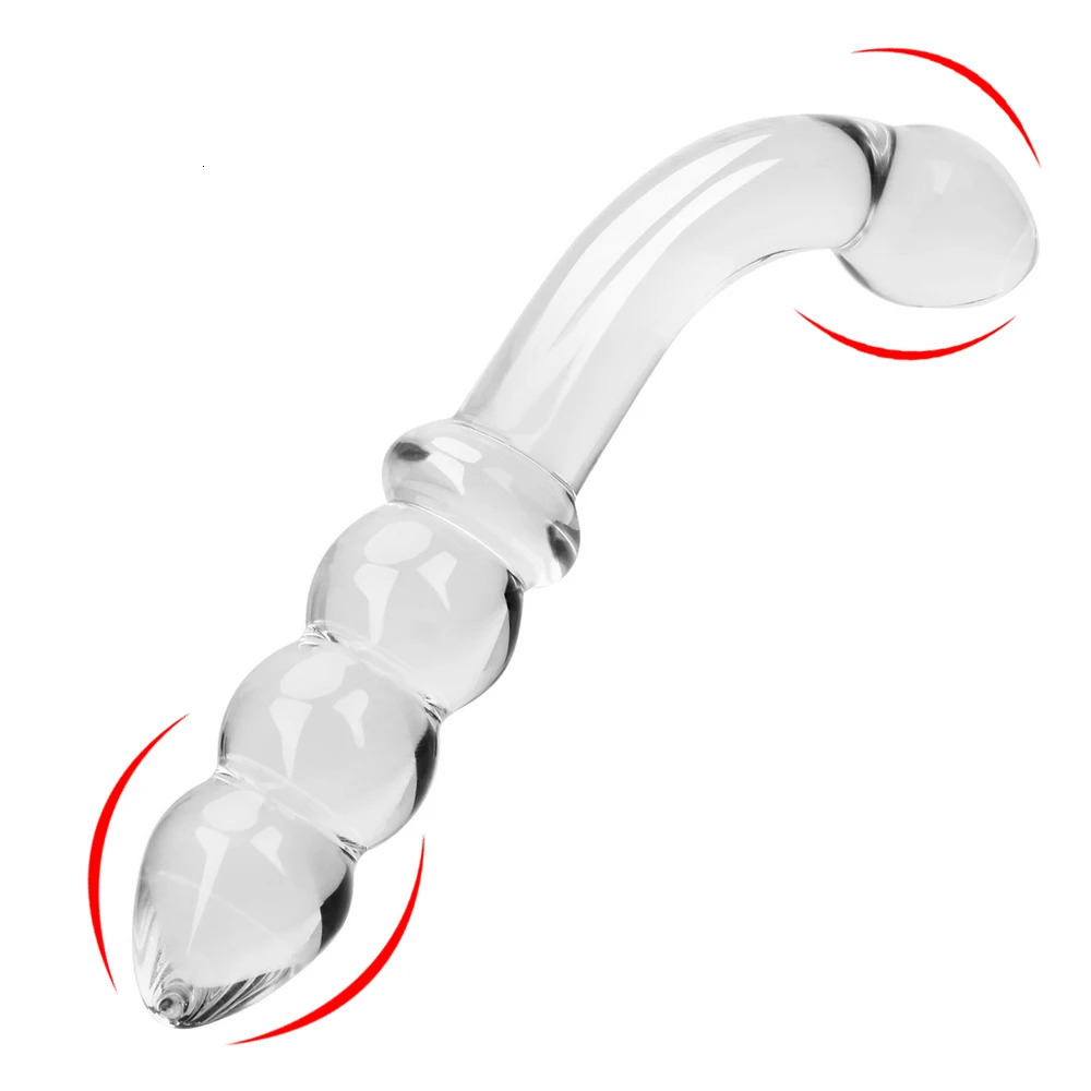 2 In 1 Glass Anal Beads Butt Plug For Women Hard Dildos Vaginal Anus Dilator Men Prostate Massager Female Masturbator Sex Toy 18 250320