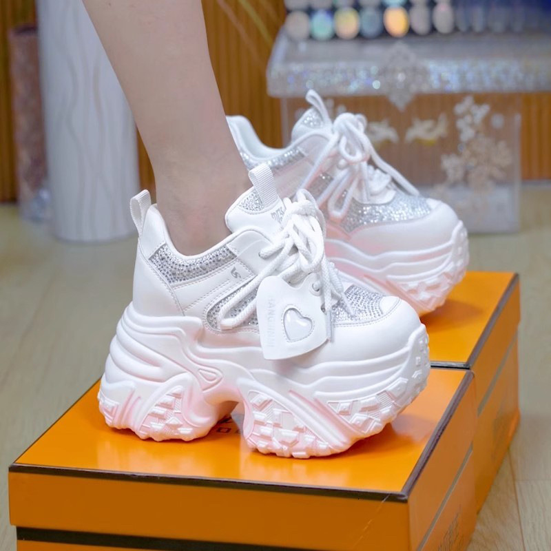 2025 new silver height increasing small and multifunctional thick soled women's designer fashionable sports and leisure shoes