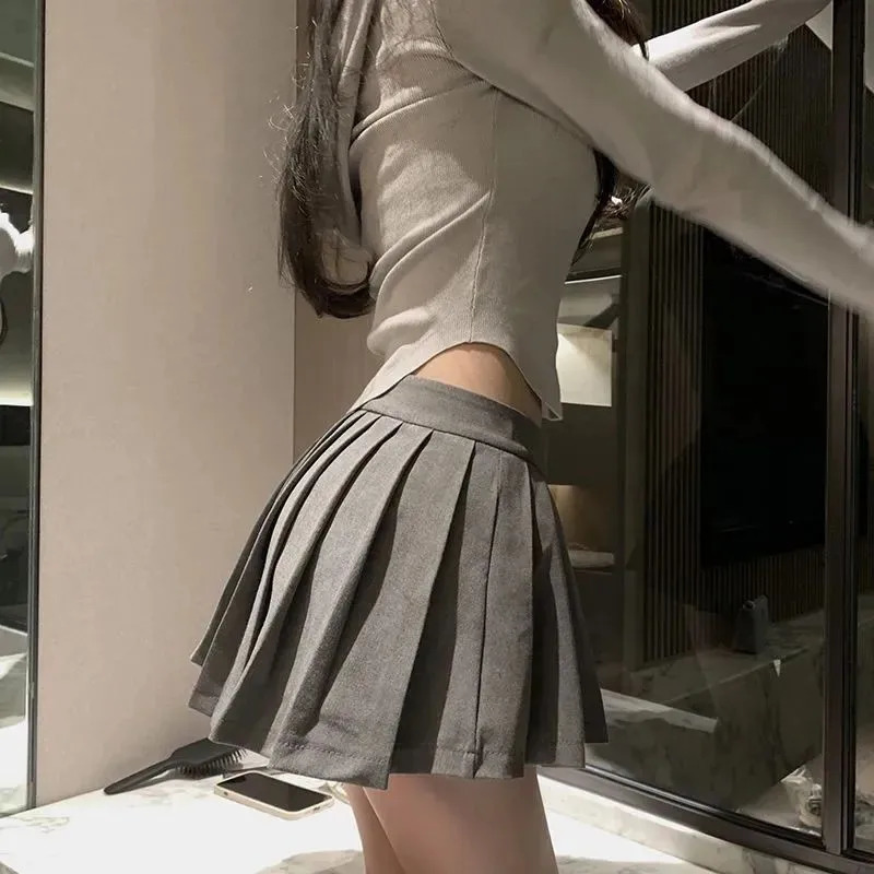 MEXZT Sexy Black Mini Skirt Women Harajuku Streetwear White Pleated Skirts Summer Preppy Korean Fashion A Line Tennis Faldas 250320