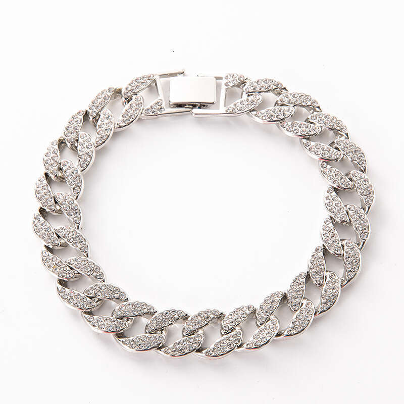 Alloy round gold hip-hop accessory, Cuban chain that won't fall off, dia ribbon, men's necklace