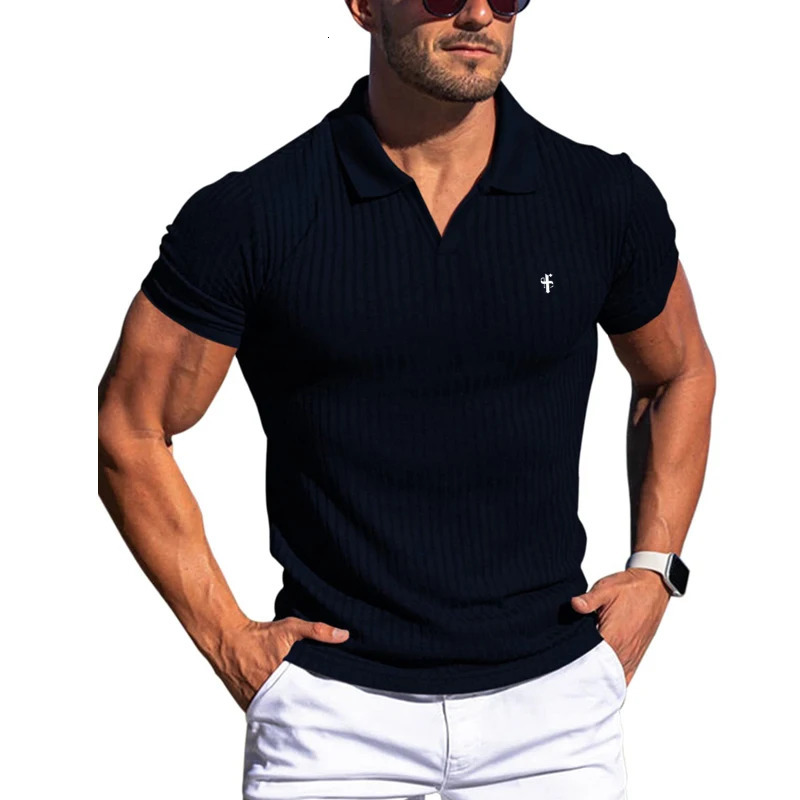 Father Sons Mens Polo Shirt Quick Drying Breathable Vneck Tshirt Summer Sports Fitness Collar Short Sleeve 250320