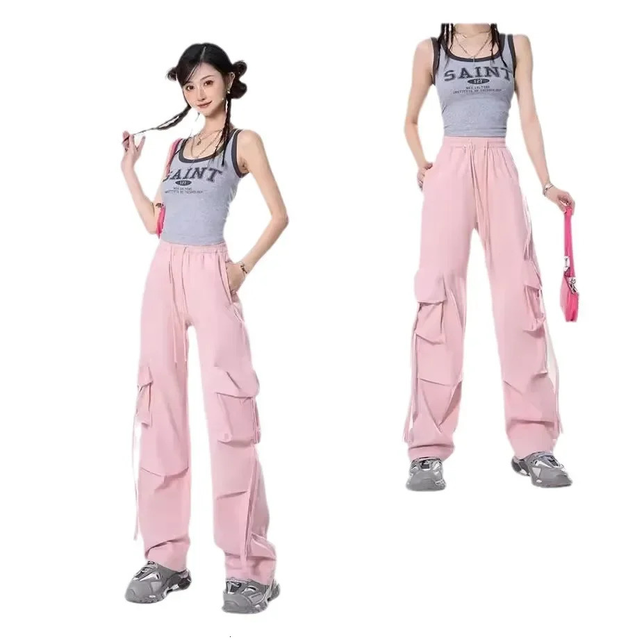 American Style HighWaisted Cargo Pants Petite Size QuickDry Summer 2024 Casual Sweatpants Umbrella n For Women 250320