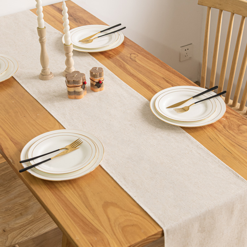 W622 Waterproof cotton and linen tablecloth disposable cloth rectangular tassel dining table