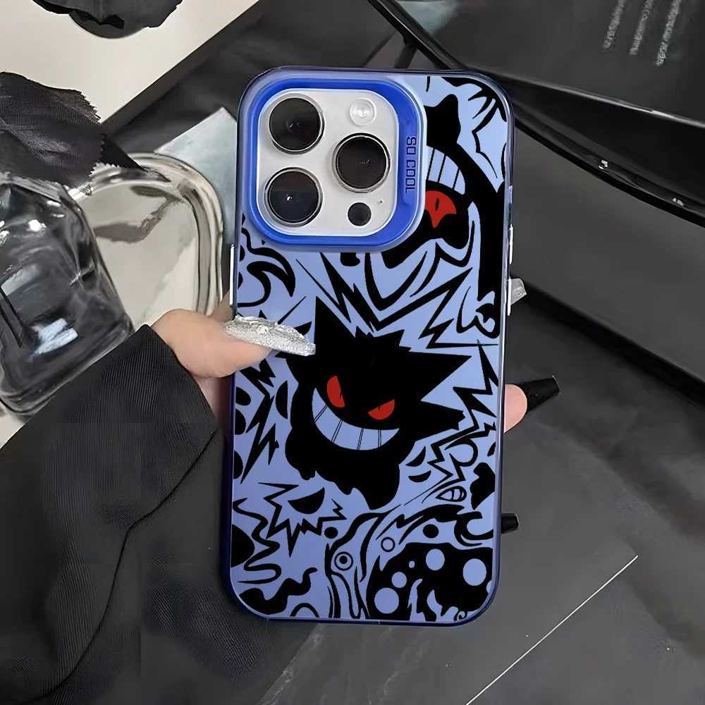 Gengar phone case 16 15 14 Plus 13 12 11 Pro Max X XS XR 8 7 matte silver hard coverXJ250321