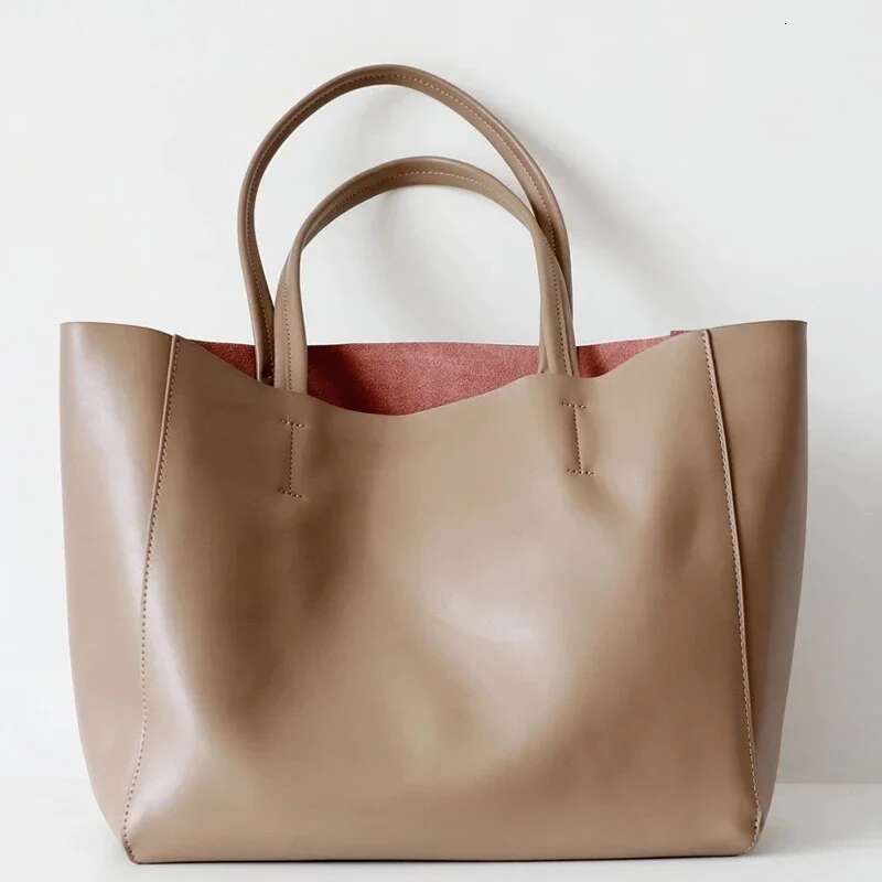 Winter Genuine Leather Women's Shoulder Bag Designer Ladies OL Handbags Female Large Capacity Business Computer Bags
