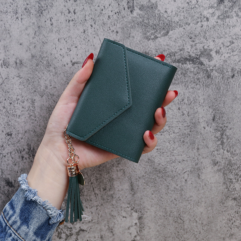 2025S Trend Designer New Women S Tassel Pendant Litchi Pattern Money Clip Card Bag Zero Wallet
