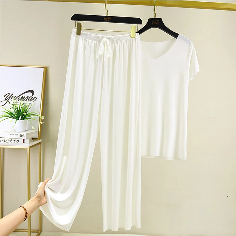 two piece set women top and pants Summer 2 piece sets womens outfits vacation collection wide leg pants elegant casual 250320