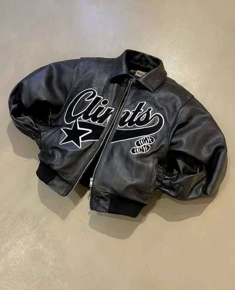 American street trend Y2k Harajuku letter embroidered zipper loose casual jacket