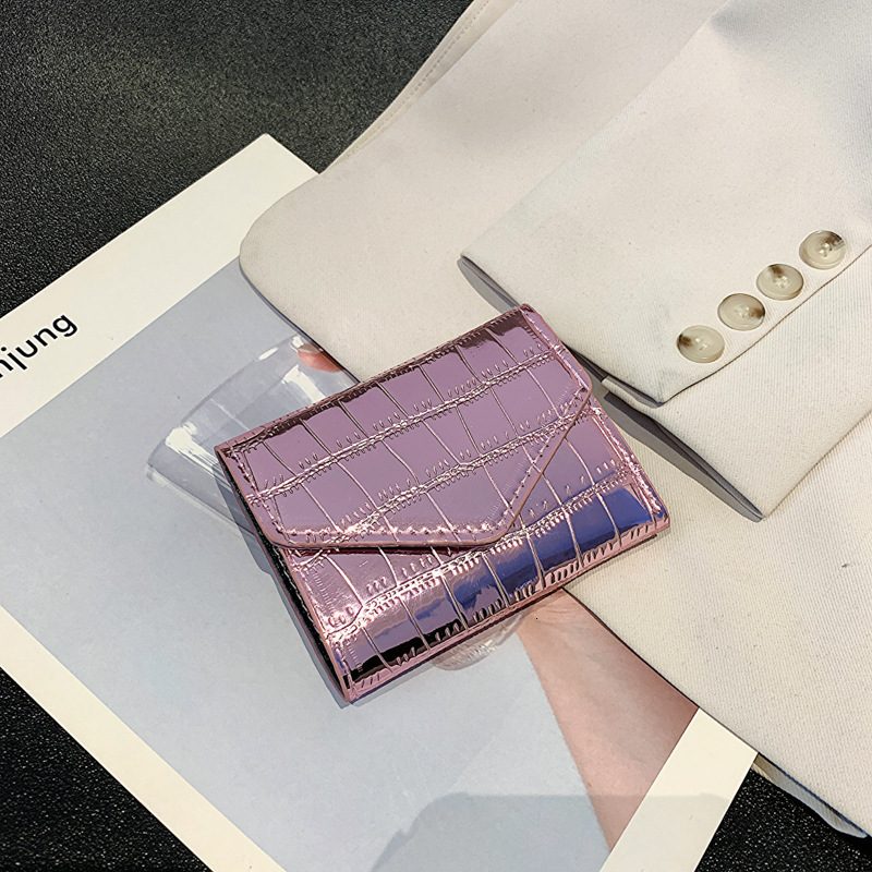 2025S Trend Designer New Women S Mini Korean Stone Pattern Functional Anti Demagnetization Multi Card Position Bright Face Card Bag